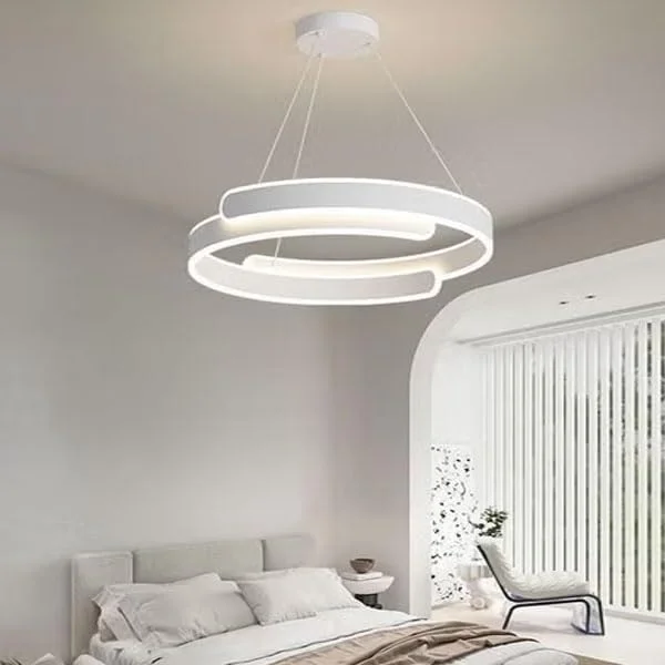 چراغ آویز مدرن LED با حلقه های اکریلیک رافین - لوستر آویز قابل تنظیم برای اتاق ناهارخوری، اتاق نشیمن، اتاق خواب و دفتر کار - چراغ سقفی آویز فلزی شیک چراغ آویز مدرن LED با حلقه های اکریلیک رافین - لوستر آویز قابل تنظیم برای اتاق ناهارخوری، اتاق نشیمن، اتاق خواب و دفتر کار - چراغ سقفی آویز فلزی شیک