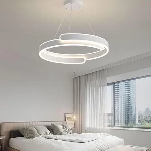 چراغ آویز مدرن LED با حلقه های اکریلیک رافین - لوستر آویز قابل تنظیم برای اتاق ناهارخوری، اتاق نشیمن، اتاق خواب و دفتر کار - چراغ سقفی آویز فلزی شیک چراغ آویز مدرن LED با حلقه های اکریلیک رافین - لوستر آویز قابل تنظیم برای اتاق ناهارخوری، اتاق نشیمن، اتاق خواب و دفتر کار - چراغ سقفی آویز فلزی شیک