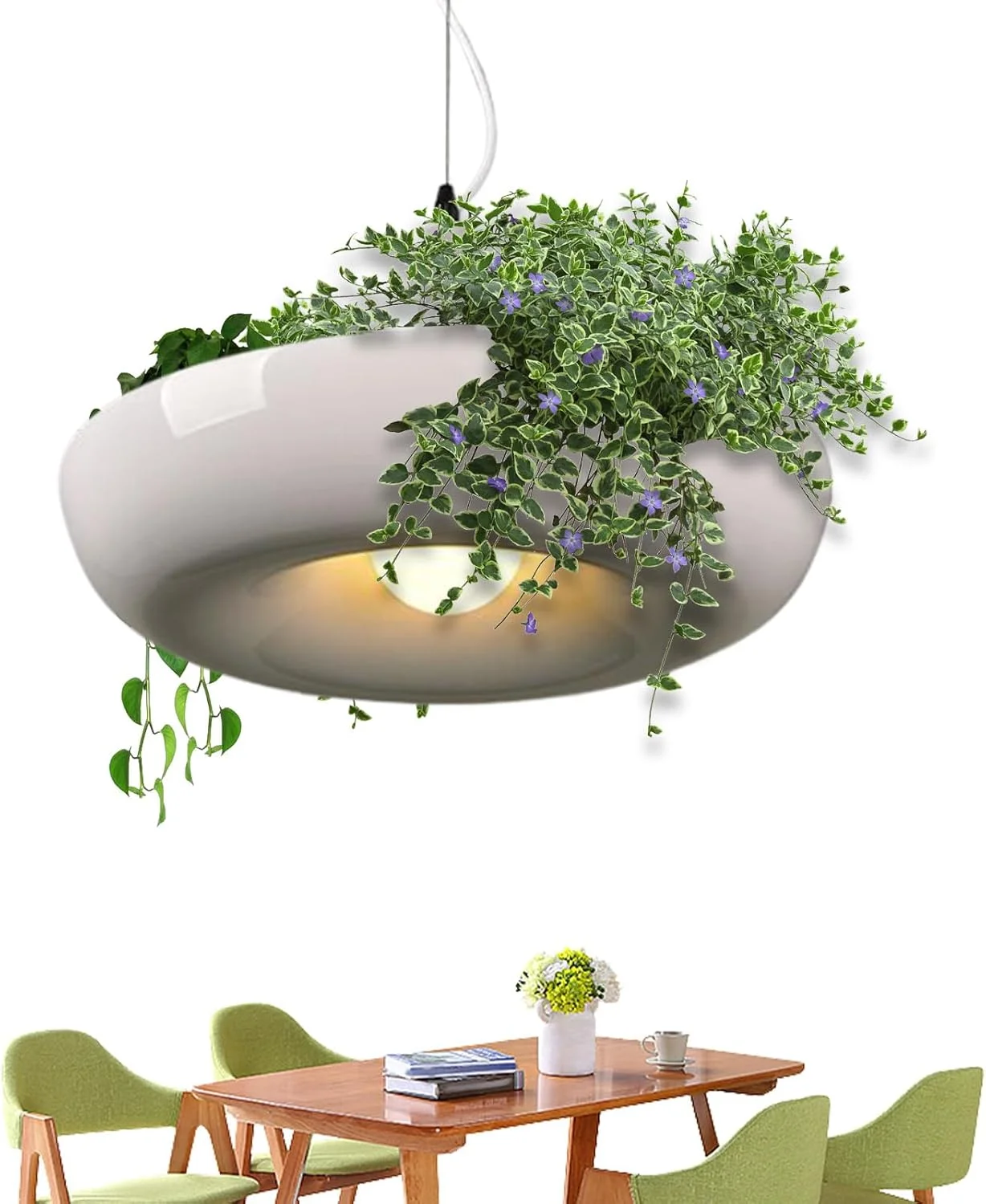 لوستر گلدانی، چراغ آویز گیاهی اتاق ناهارخوری - چراغ سقفی مینیمالیستی تزئینی برای دکوراسیون منزل، آشپزخانه، اداره، اتاق ناهارخوری، رستوران، خانه روستایی