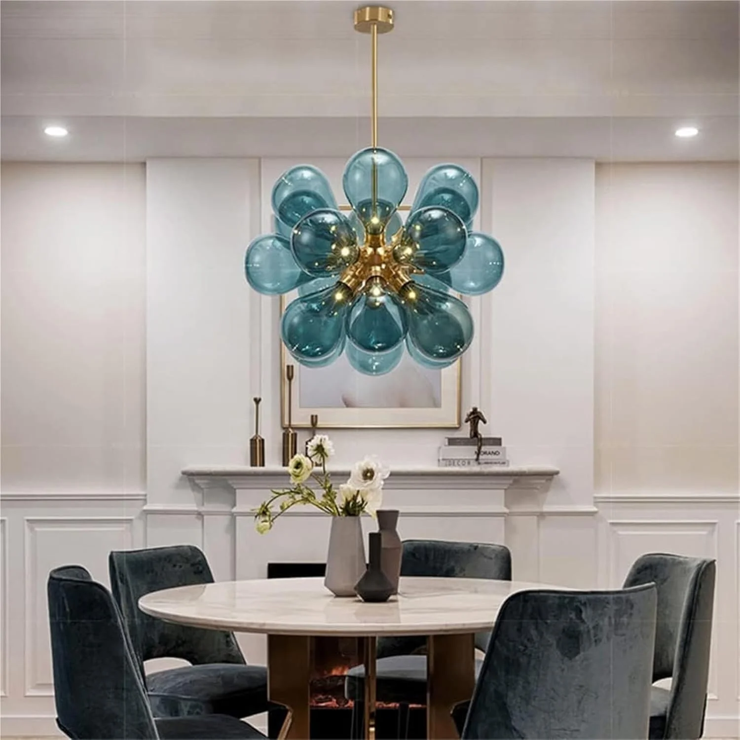 چراغ آویز مدرن 丨لوستر شیشه ای طرح دانه جادویی 丨لوستر آویز رنگارنگ