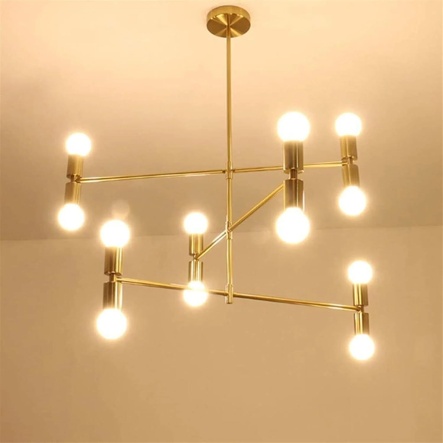 لوستر نوردیک پست مدرن مینیمالیستی، لوستر شخصیت خلاقانه، لوستر غذاخوری هنری آهنی، لوستر خطی هندسی LED با سلیقه بالا