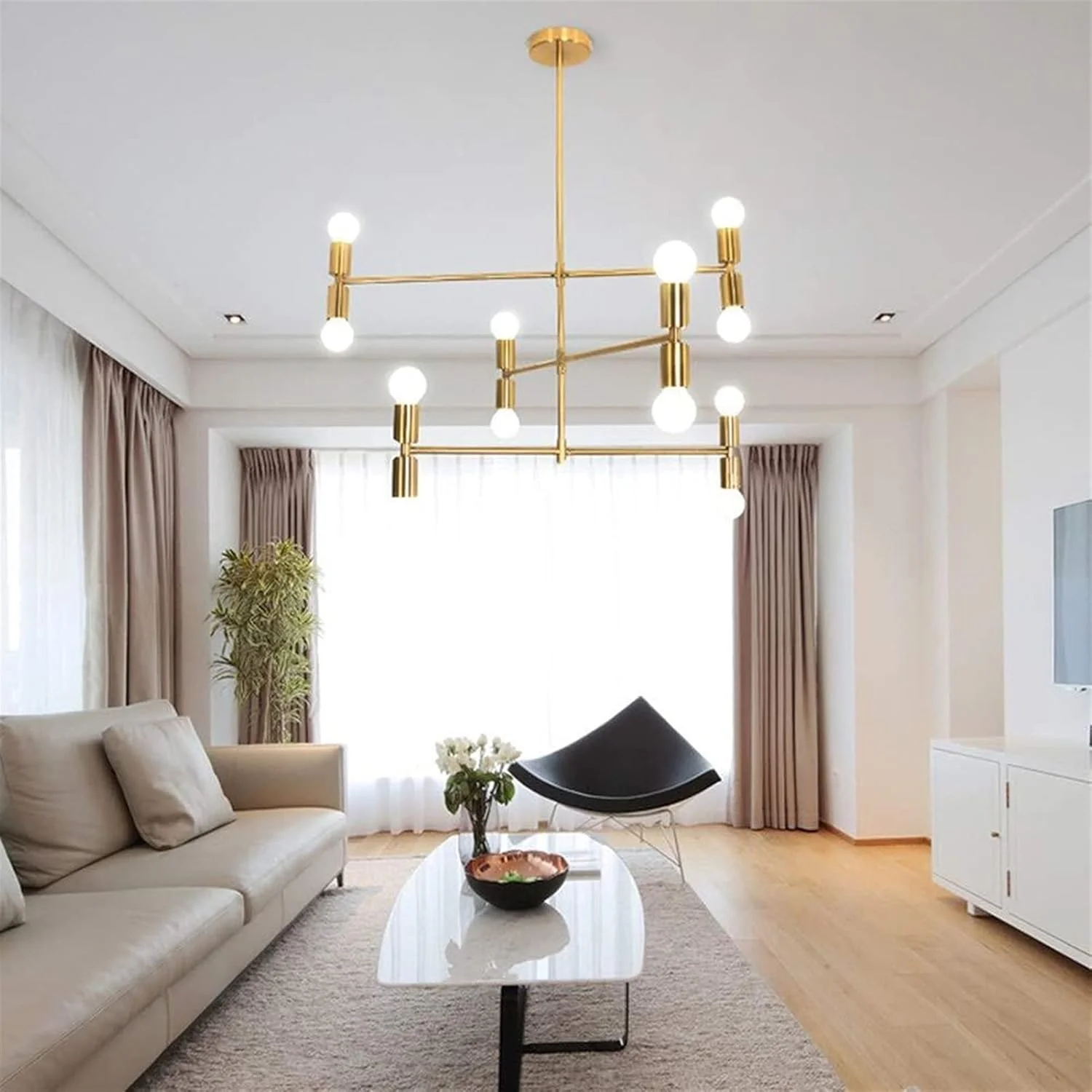 لوستر نوردیک پست مدرن مینیمالیستی، لوستر شخصیت خلاقانه، لوستر غذاخوری هنری آهنی، لوستر خطی هندسی LED با سلیقه بالا