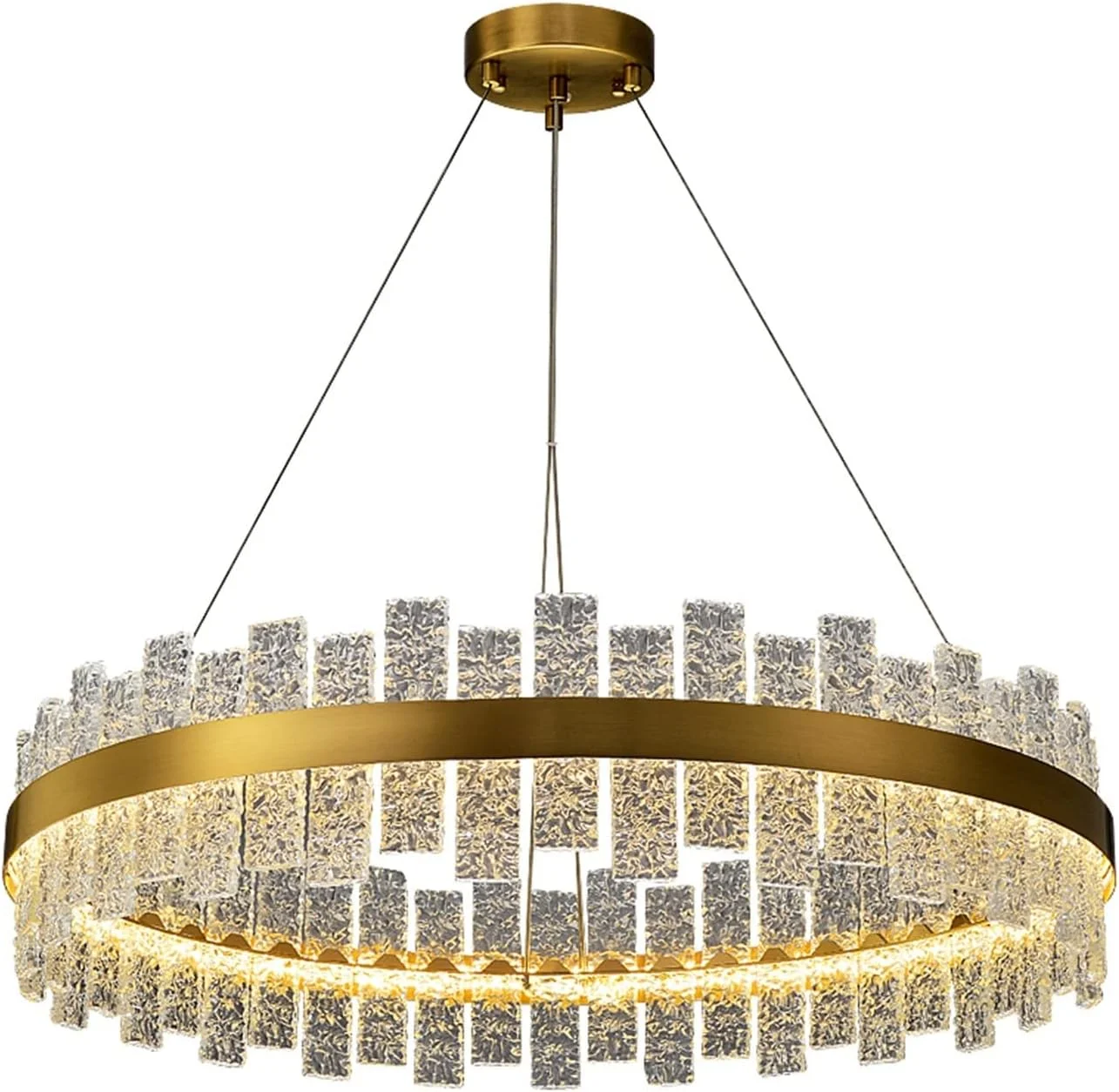 لوستر ال ای دی مدرن استیل مستقیم، روشنایی لوستر آویز، لامپن مناسب برای اتاق ناهارخوری، دکور مدرن، نقره ای - قطر 120 سانتی متر گرد