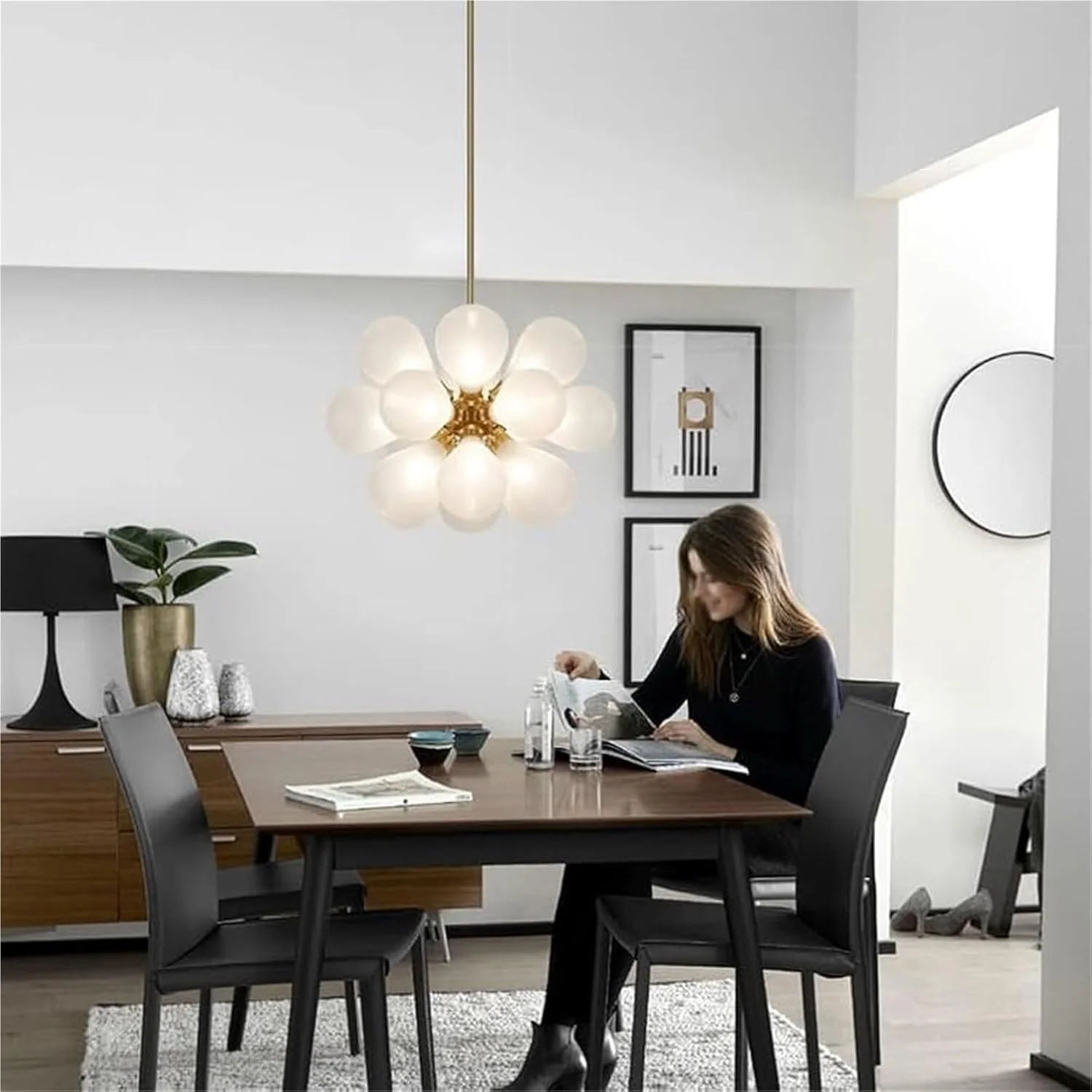 لوستر آویز مدرن 丨لوستر شیشه ای مدل دانه جادویی 丨لوستر آویز رنگارنگ