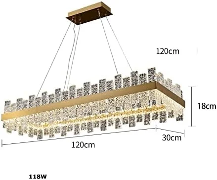 لوستر ال ای دی مدرن استیل مستقیم آویز روشنایی لوستر لامپن مناسب برای اتاق ناهار خوری، دکور مدرن، طلایی-بیضی 120 سانتی متر