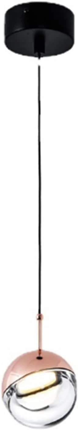 چراغ آویز ال ای دی کریستالی فانتزی پست مدرن، تک سر، مناسب بار، رستوران، لوستر طلایی رزگلد مسی، اتاق خواب، چراغ آویز کنار تخت، روشنایی جذاب برای زندگی و خانه