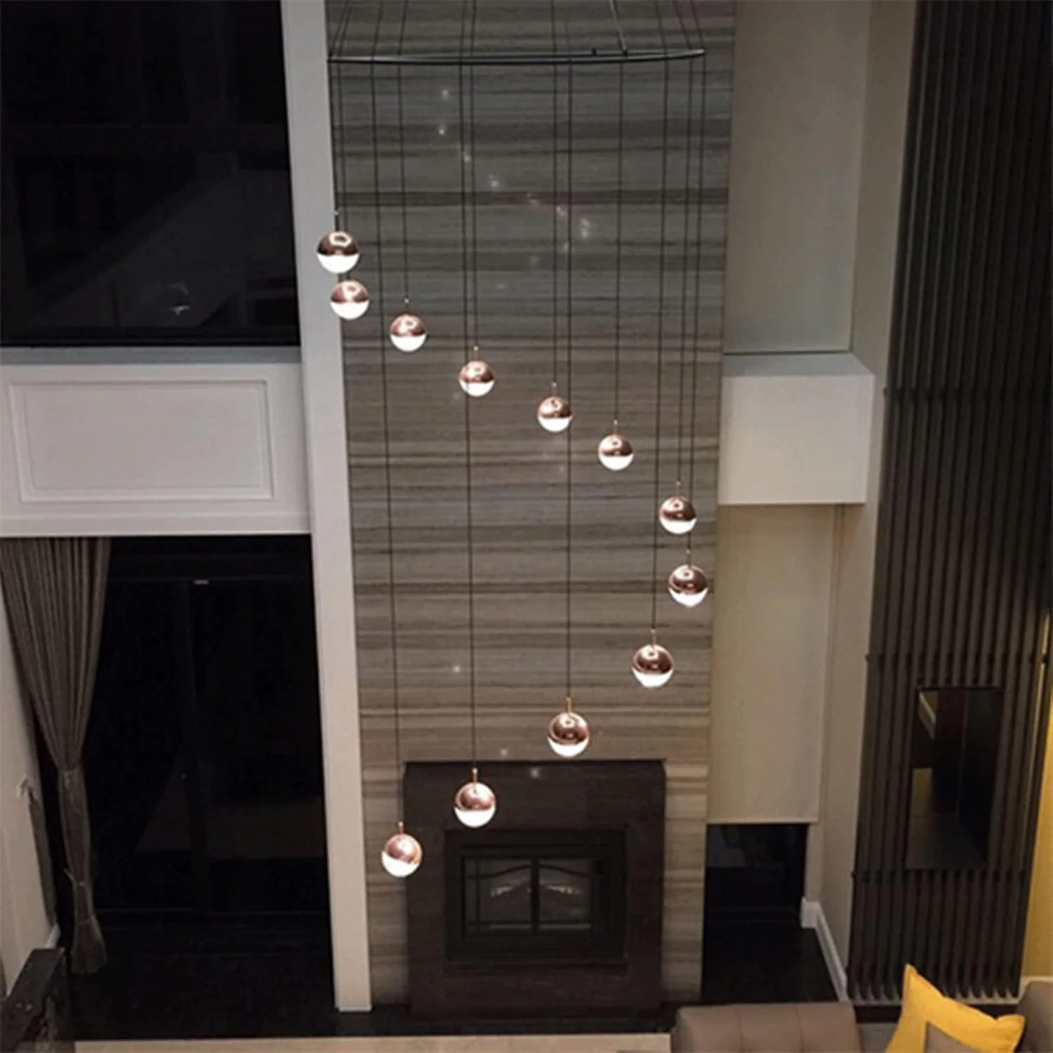 چراغ آویز ال ای دی کریستالی فانتزی پست مدرن، تک سر، مناسب بار، رستوران، لوستر طلایی رزگلد مسی، اتاق خواب، چراغ آویز کنار تخت، روشنایی جذاب برای زندگی و خانه