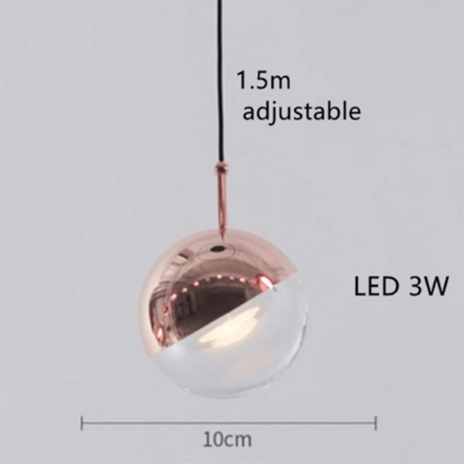 چراغ آویز ال ای دی کریستالی فانتزی پست مدرن، تک سر، مناسب بار، رستوران، لوستر طلایی رزگلد مسی، اتاق خواب، چراغ آویز کنار تخت، روشنایی جذاب برای زندگی و خانه