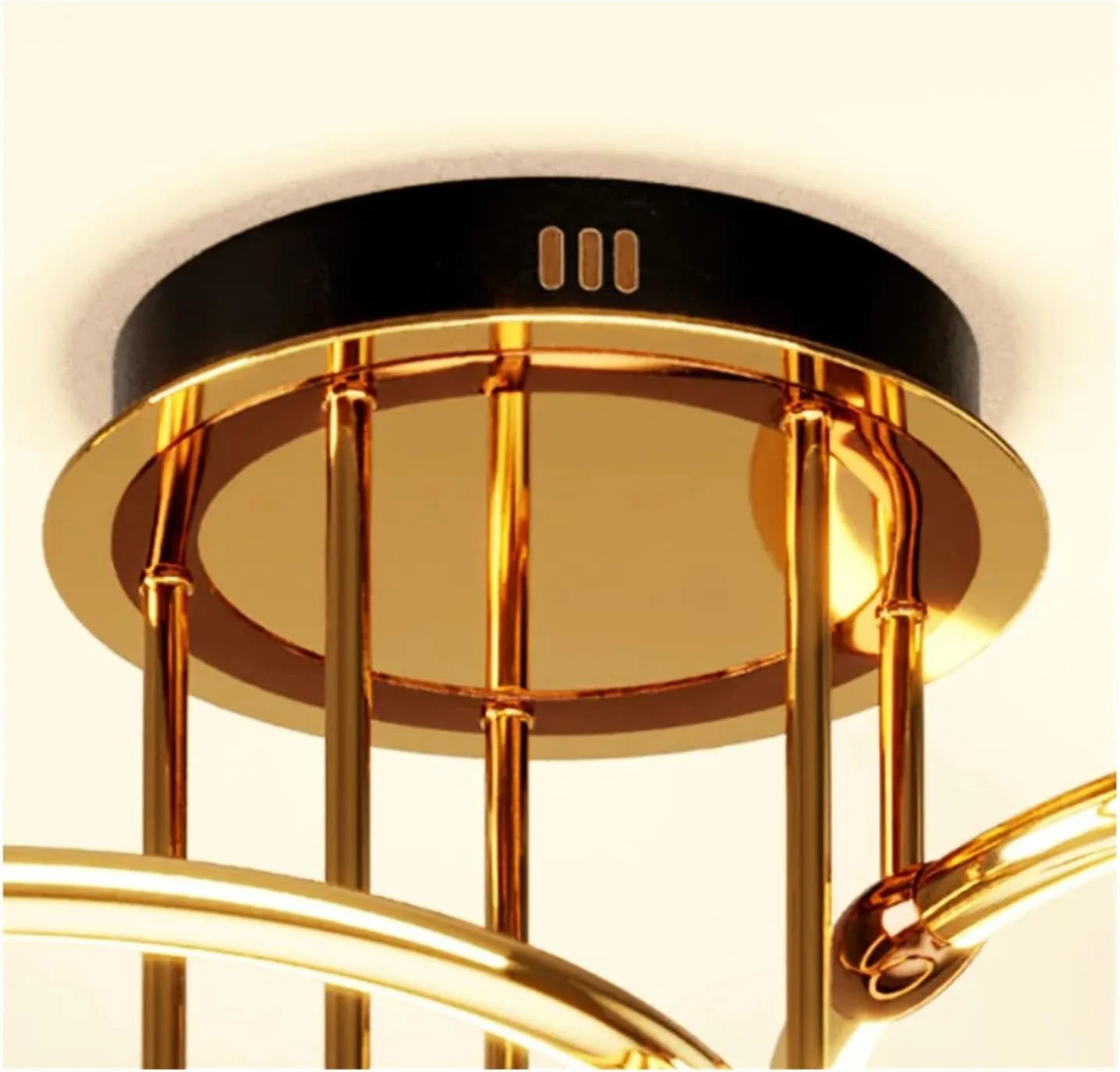 لوستر ال ای دی طلایی پست مدرن طرح حلقه ای - چراغ سقفی دکوراسیون منزل، اتاق نشیمن، اتاق خواب، آویز مدرن، تک رنگ - 3 سر لوستر ال ای دی طلایی پست مدرن طرح حلقه ای - چراغ سقفی دکوراسیون منزل، اتاق نشیمن، اتاق خواب، آویز مدرن، تک رنگ - 3 سر