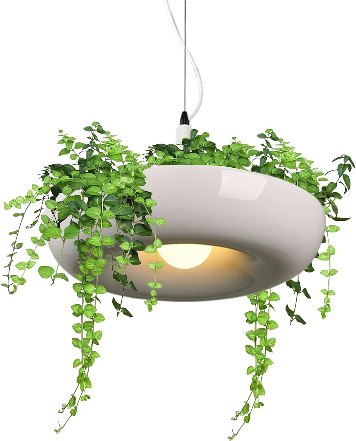 لوستر گیاهی - لوستر سقفی مدرن سفید | چراغ سقفی مینیمالیستی تزئینی برای دکوراسیون منزل، آشپزخانه، دفتر کار، اتاق غذاخوری، رستوران، خانه روستایی