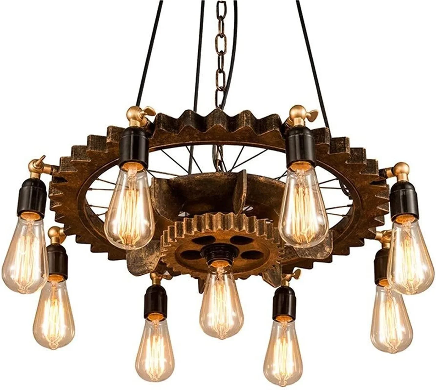 لوستر فرفورژه طرح صنعتی، مناسب رستوران، کافه، بار، فروشگاه لباس، قطر 60 سانتی متر