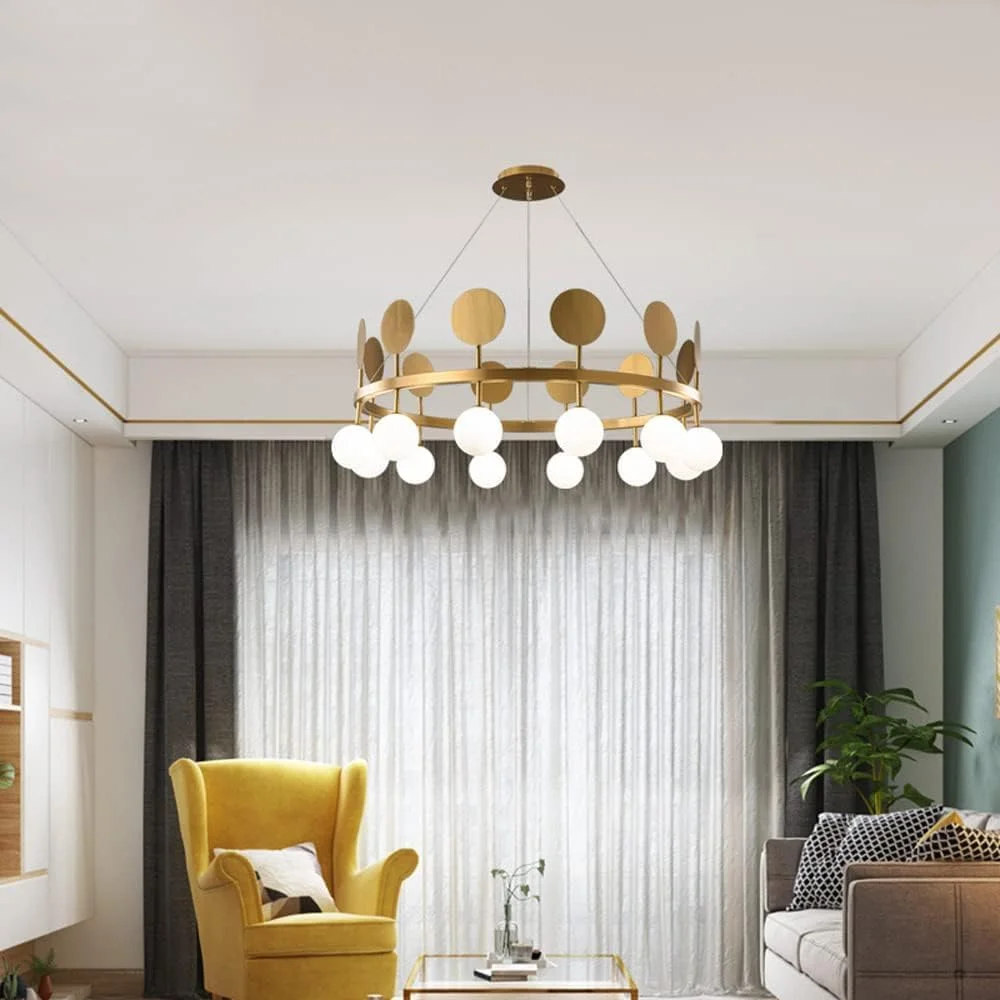 Led Postmodern Chandelier Lighting Compatible With Living Room Minimalist Pendant Lamp Gold Iron Ceiling Light Fixture White Glass Ball Hanging Chandelier Light Fixtures,Mo,One Color-12lights Led Postmodern Chandelier Lighting Compatible With Living Room Minimalist Pendant Lamp Gold Iron Ceiling Light Fixture White Glass Ball Hanging Chandelier Light Fixtures,Mo,One Color-12lights