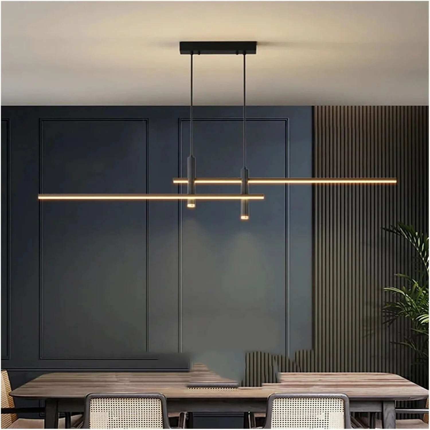 لوستر شخصیت هنری خطی ساده چراغ میله ای بلند نوار طراح نور رستوران، دکور مدرن، تک رنگ - 120 سانتی متر