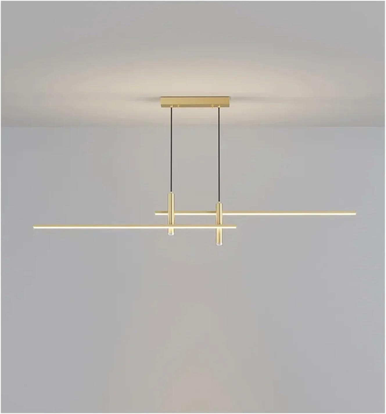 لوستر شخصیت هنری خطی ساده چراغ میله ای بلند نوار طراح نور رستوران، دکور مدرن، طلایی-150 سانتی متر