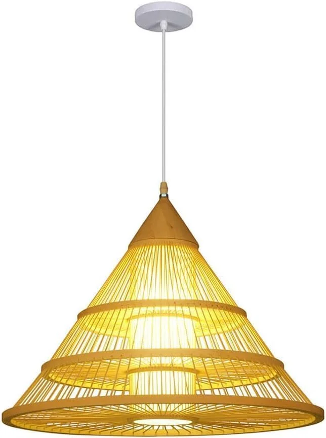 چراغ آویز توخالی، آباژور سبدی، تک بسته ای، حصیری طبیعی دست ساز، لوستر اتاق چای، دکوراسیون منزل، چراغ آویز سقفی، لوستر