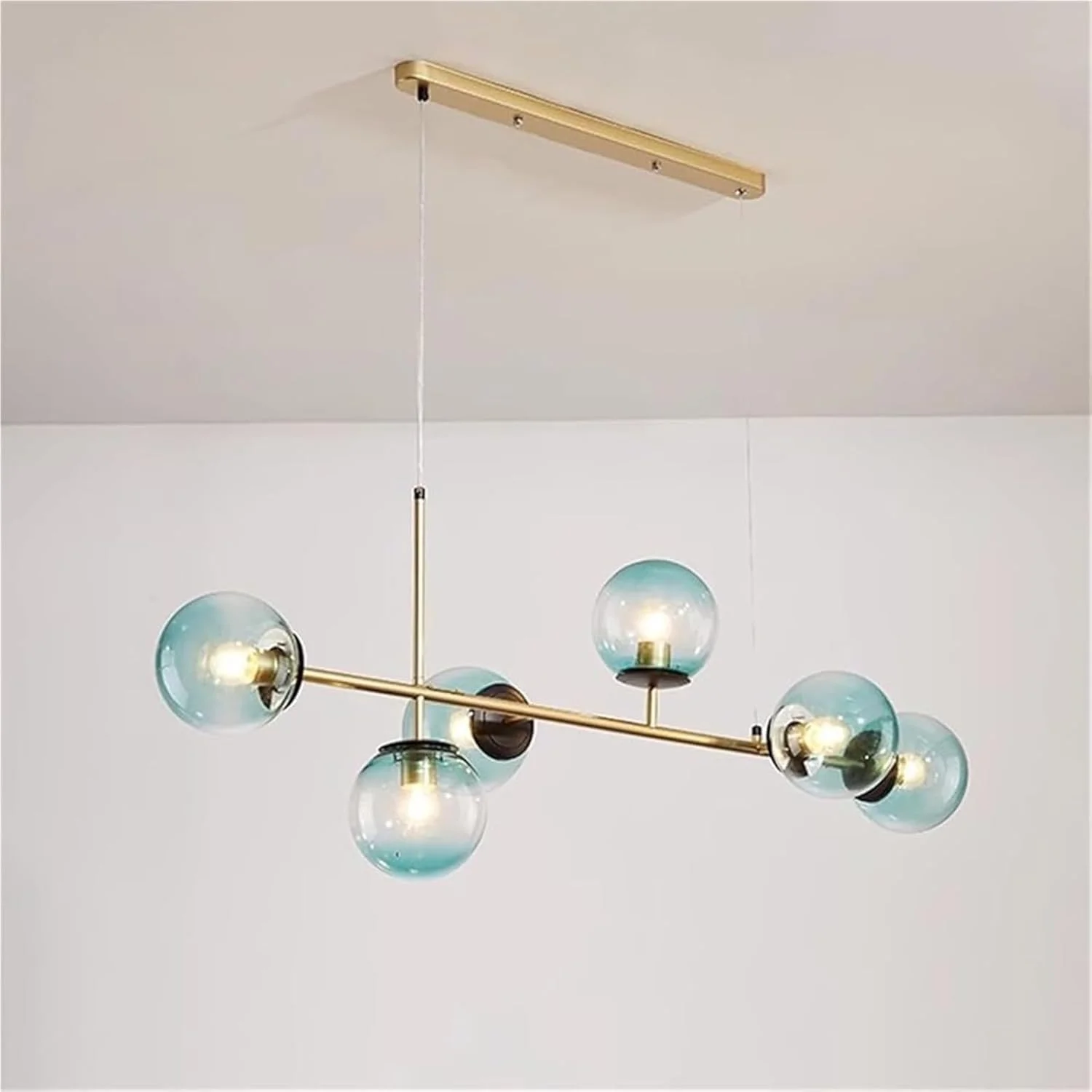 چراغ آویز مدرن، لوستر مستطیلی وینتج اواسط قرن، روشنایی خطی جزیره آشپزخانه به سبک خانه روستایی