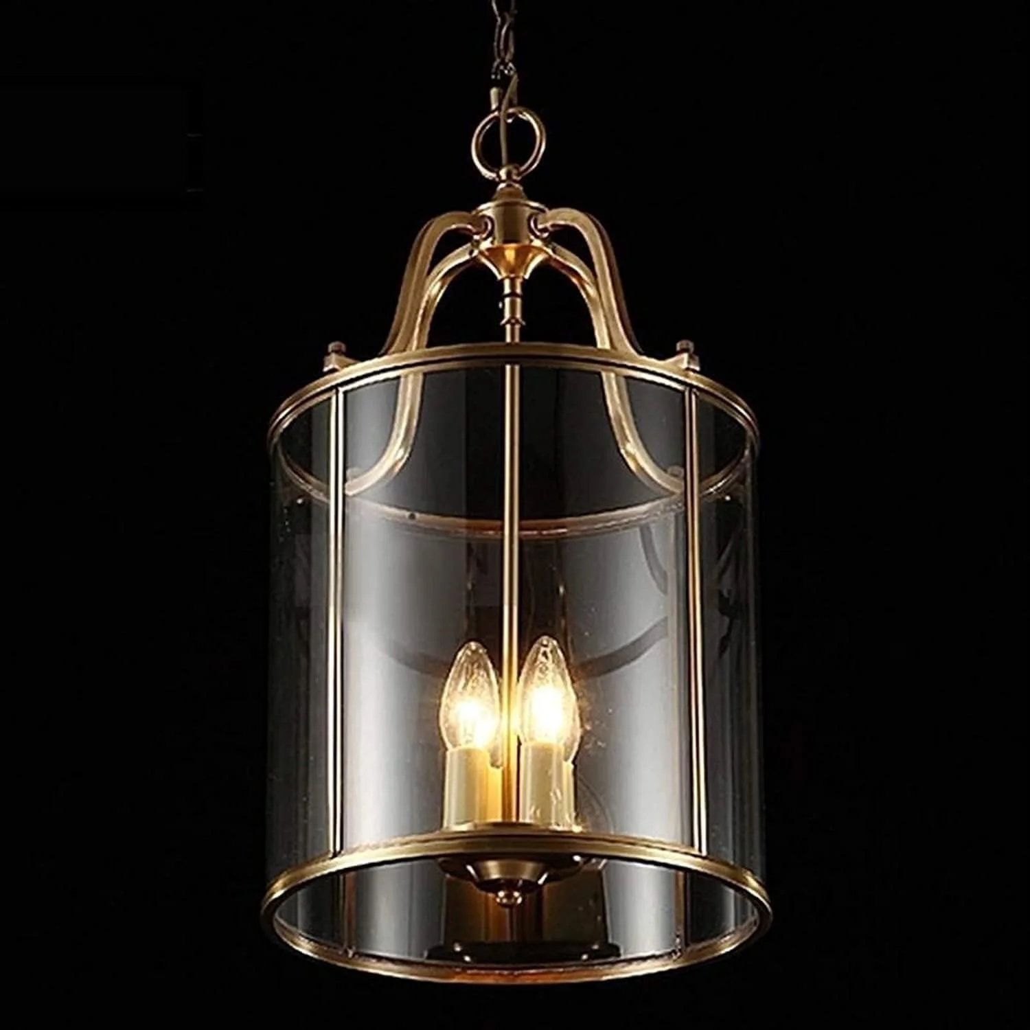 چراغ آویز 4 شاخه، چراغ سقفی مسی ساده برای رستوران، راهرو، چراغ آویز، لوستر