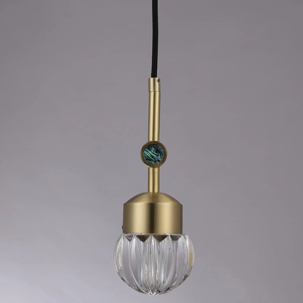 چراغ آویز با روکش میناکاری، لوستر تمام مسی با طول قابل تنظیم، چراغ آویز اواسط قرن، لوستر