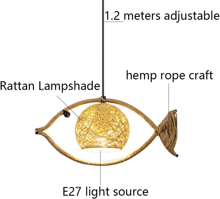 آباژور حصیری به سبک بوهو، چراغ های آویز توخالی، طناب کنفی، لوستر بافتنی دست ساز، پایه لوستر بافته شده از حصیر، چراغ های سقفی سبد حصیری، لوستر