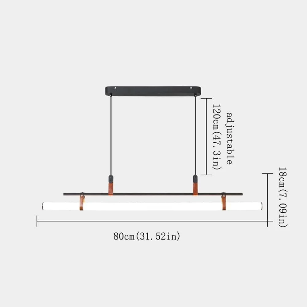 چراغ آویز خطی لوکس و مدرن LED با قابلیت تنظیم نور، مناسب برای میز ناهارخوری و دکوراسیون مدرن منزل، تک رنگ - 80 سانتی متر