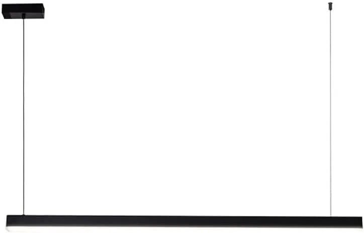 چراغ آویز ال ای دی مدرن، لوستر نواری بلند، مینیمالیستی مناسب اتاق نشیمن، میز ناهارخوری، چراغ آویز - کافه، دفتر، چراغ سقفی آویز مشکی طلایی، مدرن، تک رنگ-B