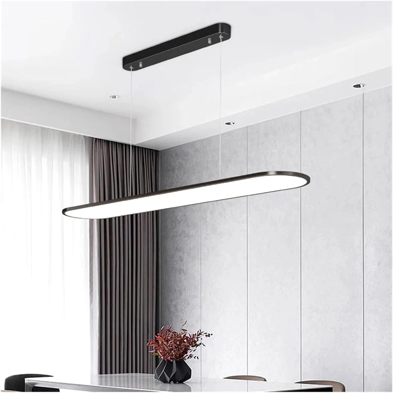 چراغ آویز چراغ های LED اتاق نشیمن، چراغ های آویز جزیره میز، روشنایی اتاق خواب رستوران، دکور مدرن، طول 80 سانتی متر، بیانکو