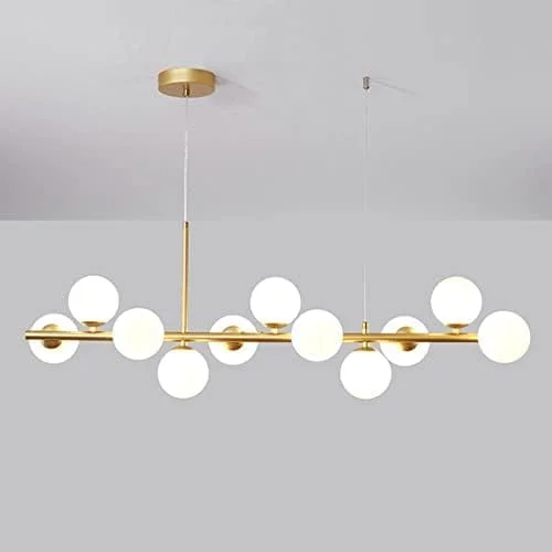 لوستر آویز چراغ خطی، چراغ های لوستر مولکولی آویز سقفی، روشنایی اواسط قرن برای اتاق نشیمن