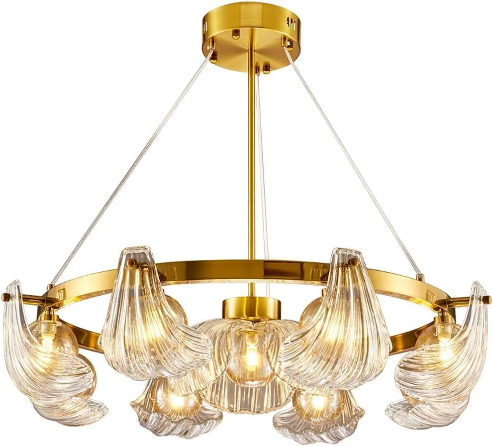 لوستر مدرن شل اروپای شمالی اتاق ناهارخوری اتاق خواب چراغ های آویز شیشه ای کریستالی ال ای دی اتاق ناهارخوری چراغ های آویز مد روز سه رنگ نورپردازی اتاق مطالعه، دکور مدرن، طلایی - 9 چراغ لوستر مدرن شل اروپای شمالی اتاق ناهارخوری اتاق خواب چراغ های آویز شیشه ای کریستالی ال ای دی اتاق ناهارخوری چراغ های آویز مد روز سه رنگ نورپردازی اتاق مطالعه، دکور مدرن، طلایی - 9 چراغ