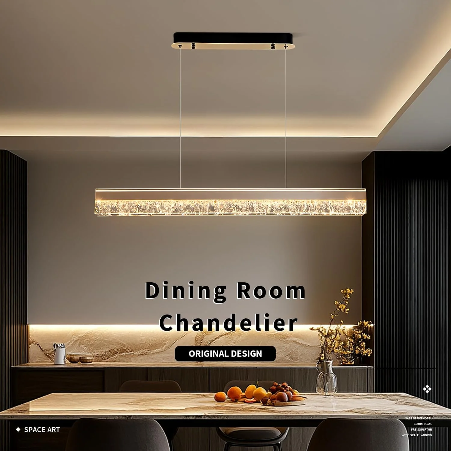 لوستر خطی ال ای دی مینیمالیستی نوردیک - چراغ آویز لوکس خلاقانه برای جزیره آشپزخانه، میز صبحانه خوری، میز غذاخوری