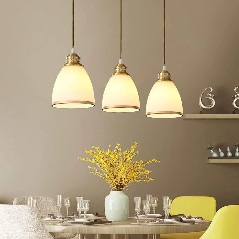 لوستر تک شعله ال ای دی مسی با آویز شیشه ای