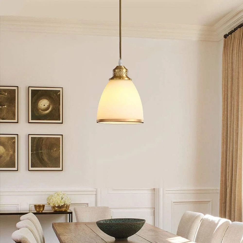 لوستر تک شعله ال ای دی مسی با آویز شیشه ای