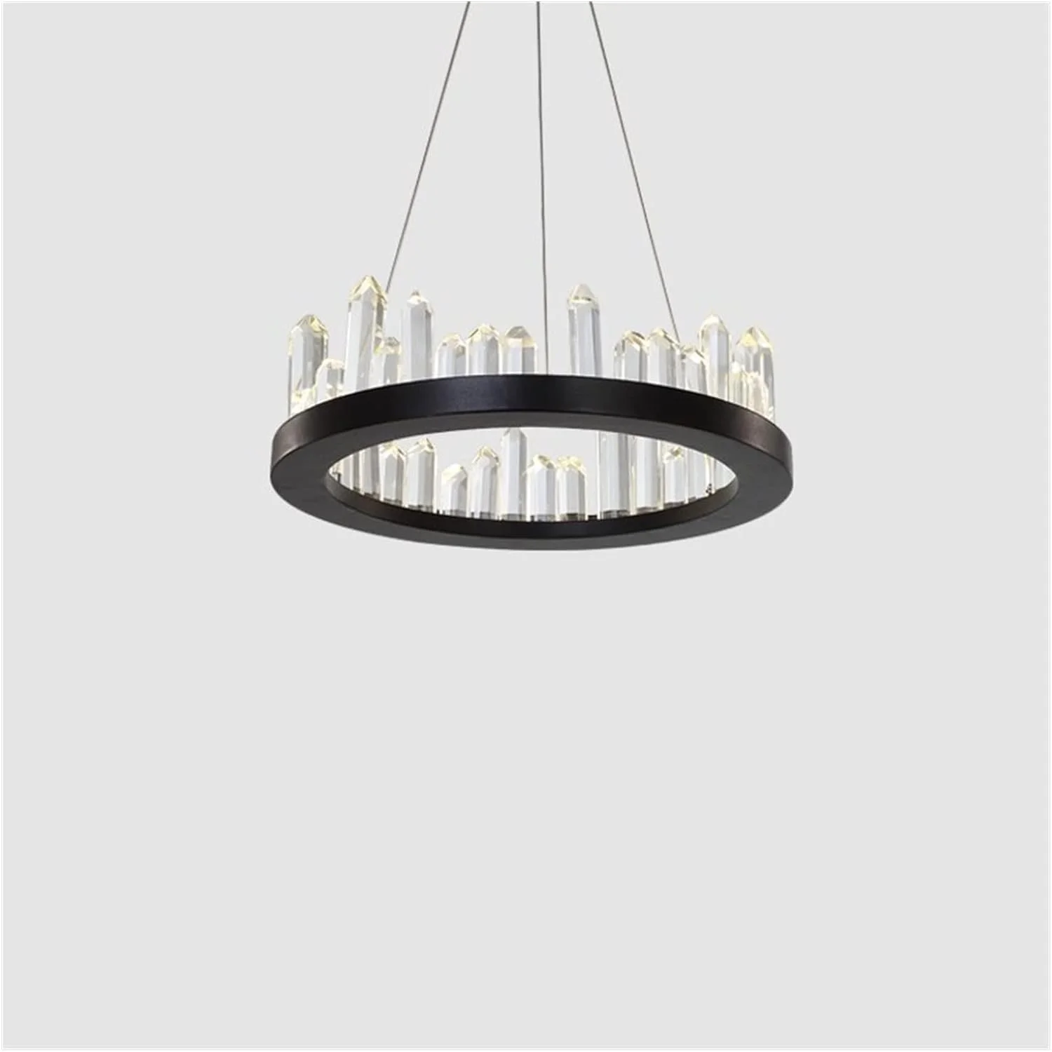 لوسترهای ال ای دی، مدرن - لوستر آویز کریستالی گرد سازگار با اتاق نشیمن، سالن غذاخوری، اتاق خواب، هنر مینیمالیستی، لامپ های ال ای دی داخلی، دکور مدرن، تک رنگ - 60 سانتی متر
