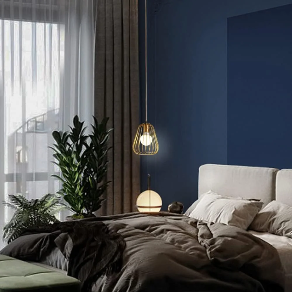 چراغ آویز مسی طلایی | لوستر سقفی سازگار با راهرو کنار تخت | چراغ جزیره آشپزخانه لوستر اتاق غذاخوری، لوستر