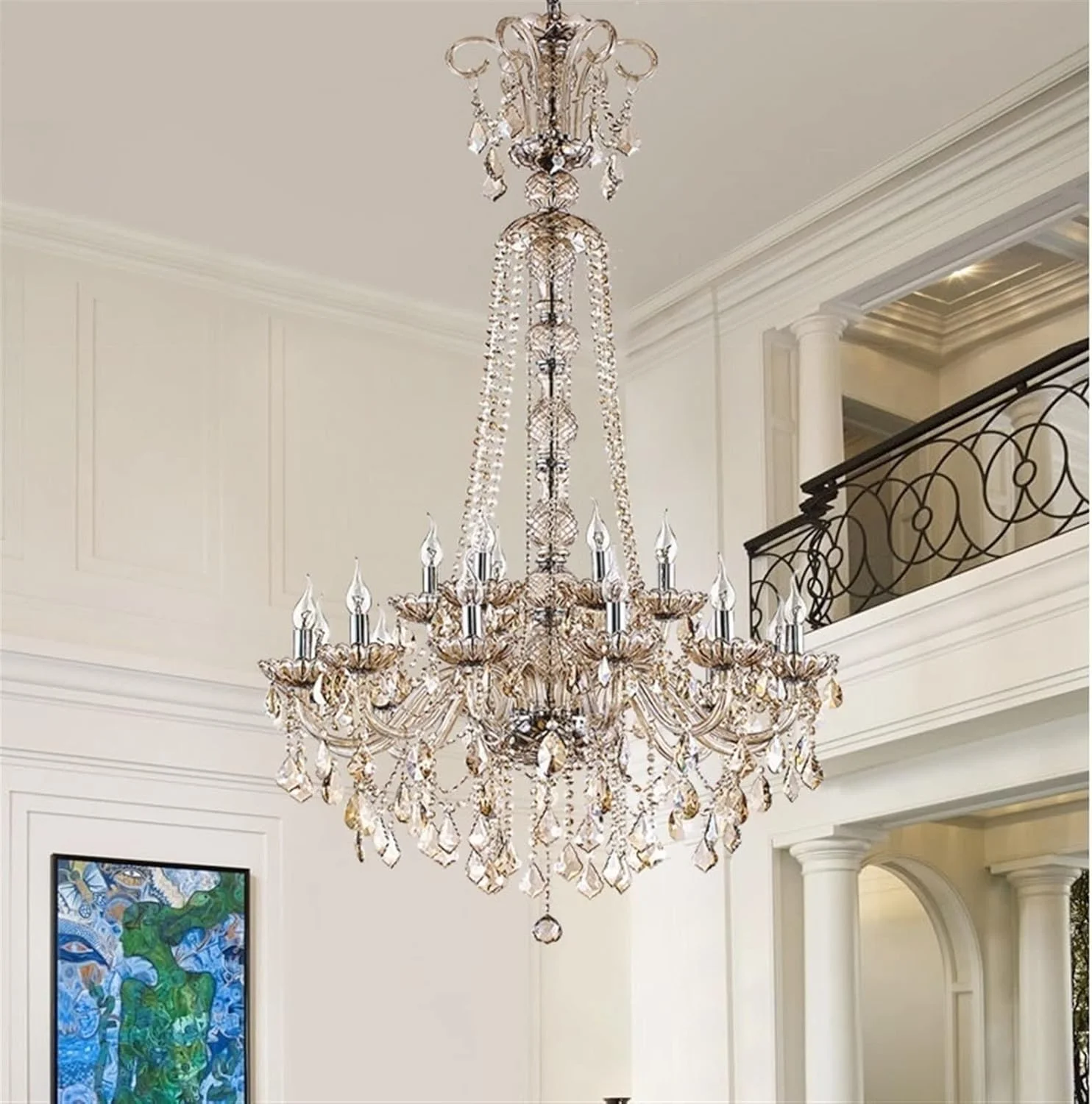 چراغ آویز KRSIAXG، لوستر باغ آسمانی خلاقانه، لوستر رزینی ساده، لوستر گرم و رمانتیک برای رستوران، هتل، اتاق نشیمن و اتاق خواب