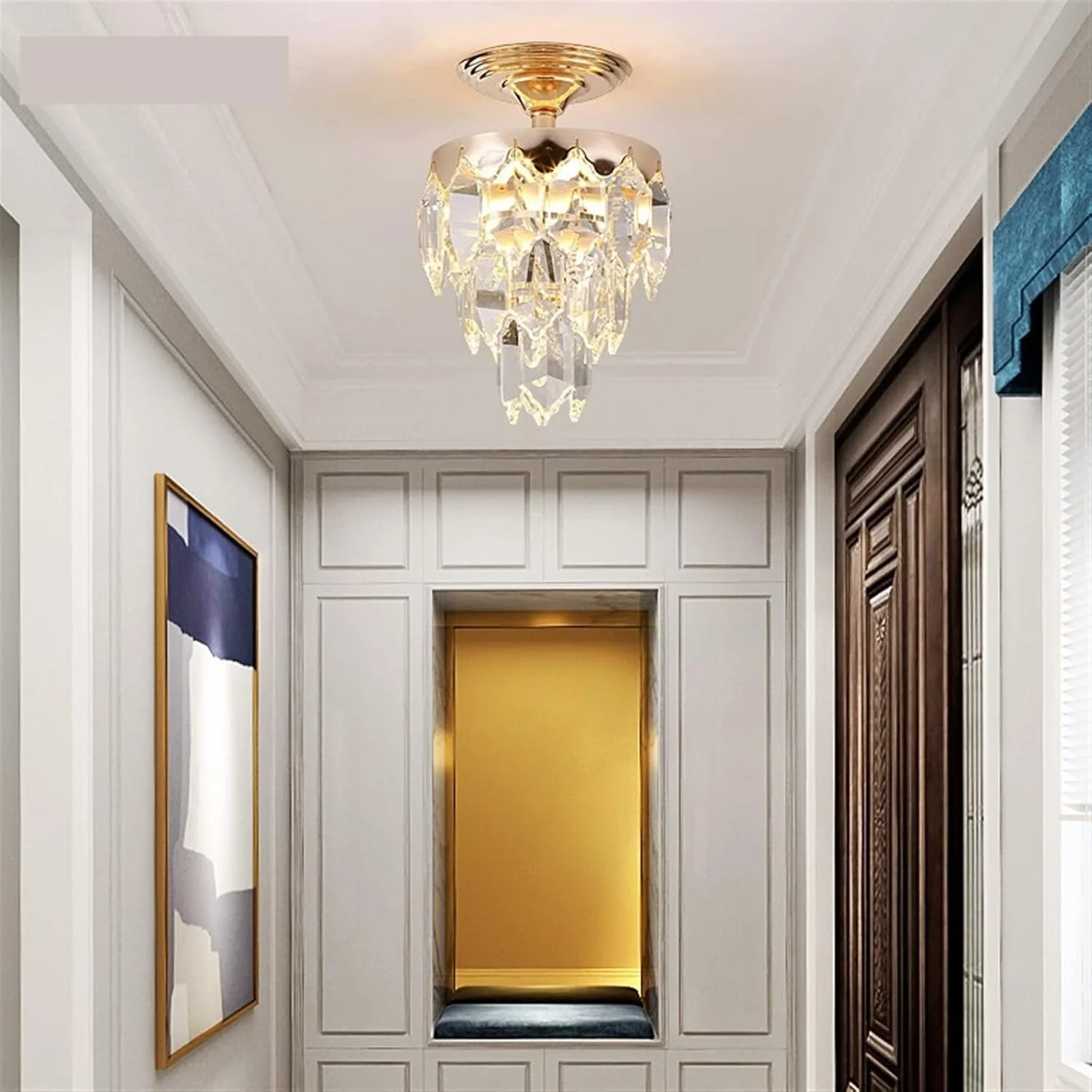 چراغ آویز KRSIAXG، چراغ اتاق نشیمن، چراغ اتاق غذاخوری، لوستر کریستالی مربعی ویلایی مدرن و ساده چراغ آویز KRSIAXG، چراغ اتاق نشیمن، چراغ اتاق غذاخوری، لوستر کریستالی مربعی ویلایی مدرن و ساده