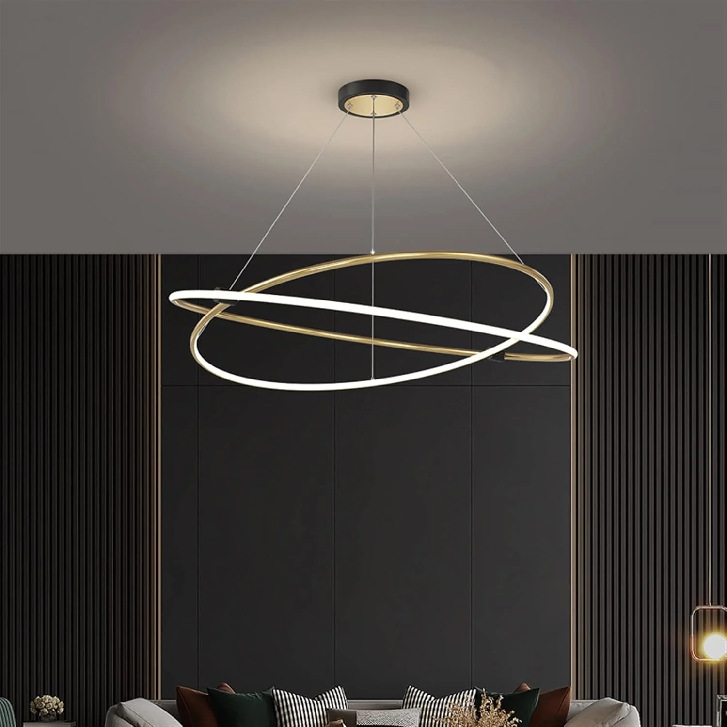 چراغ آویز KRSIAXG، لوستر ال ای دی خلاقانه، چراغ مدرن ساده برای اتاق خواب، رستوران، بار، چراغ هنری ساده برای مطالعه، لوستر تزئینی اتاق زیر شیروانی