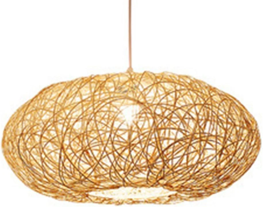 آباژور بیضی توخالی به سبک ژاپنی، لوسترهای حصیری به سبک بوهو، چراغ آویز فلزی حصیری توخالی، روشنایی سقفی داخلی، لوستر