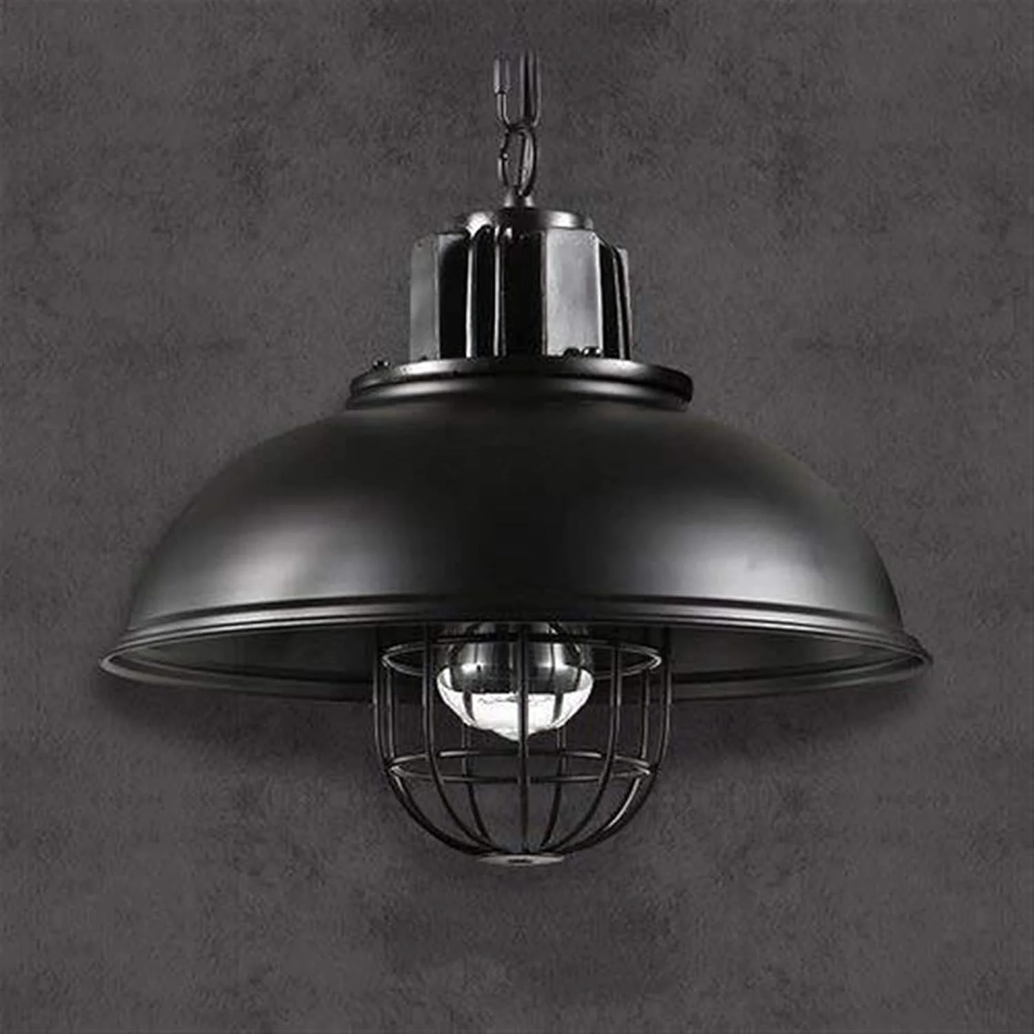 لوستر آویز صنعتی وینتیج، چراغ آویز سقفی فلزی طرح قفس ماهیگیری، لوستر آهنی مشکی قابل تنظیم با سرپیچ E27 مناسب اتاق نشیمن، رستوران، بار و کافه