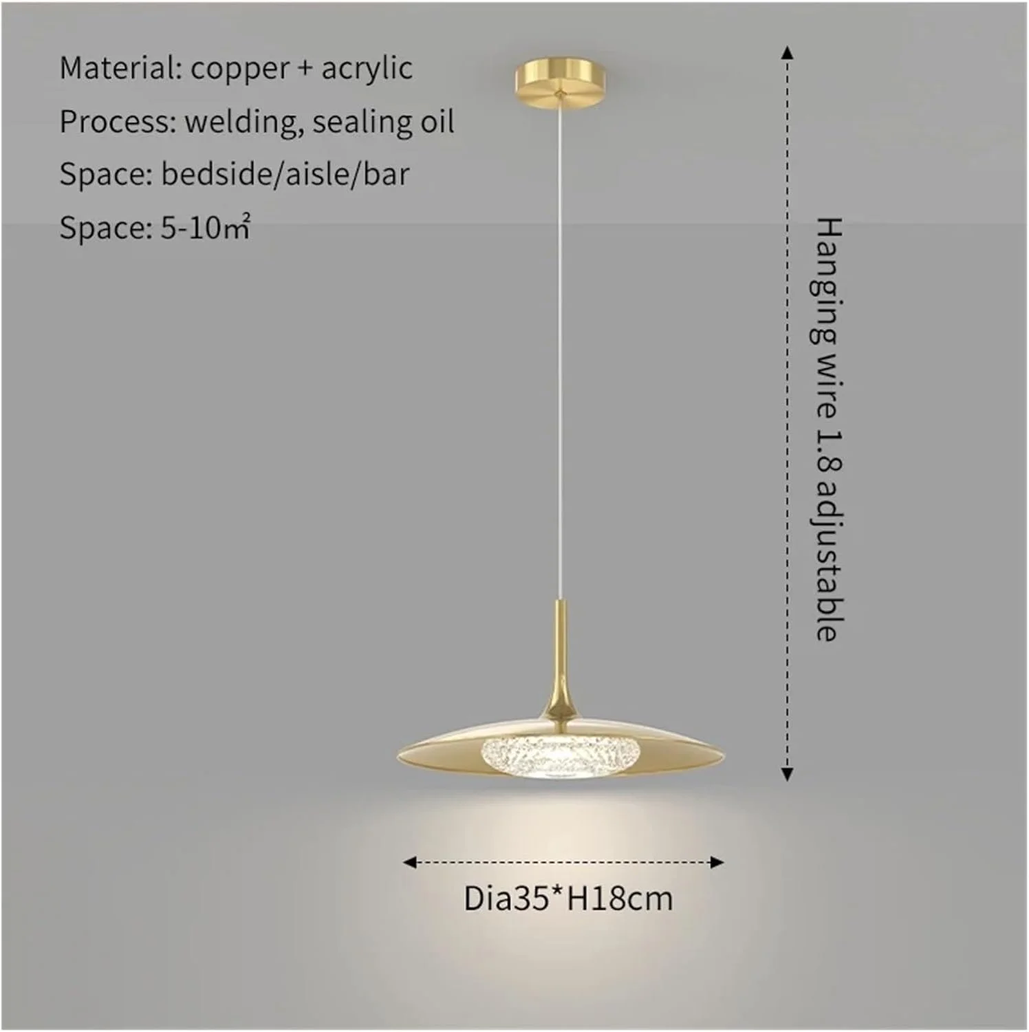 لوسترهای طلایی صنعتی چراغ های آویز چراغ های آویز فلزی سازگار با دکوراسیون منزل آشپزخانه رستوران بار، دکور مدرن