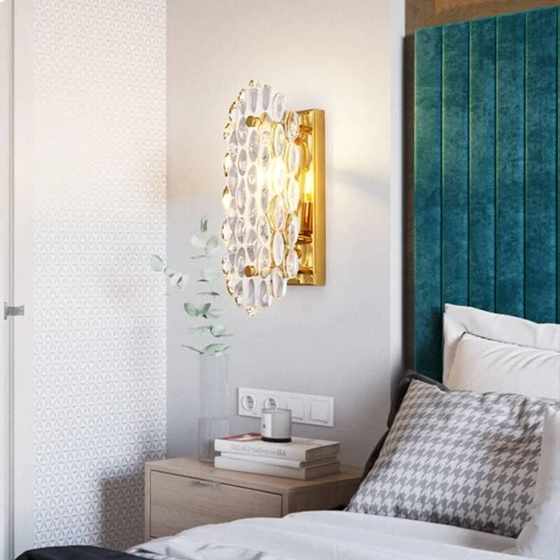 لامپ آویز، لوسترهای کریستالی دیمر پذیر، چراغ های ال ای دی، لوستر سقفی شیشه ای، درخشش طلایی، لوکس، مدرن، لامپ های آویز گرد، دکوراسیون منزل، روشنایی برای اتاق نشیمن