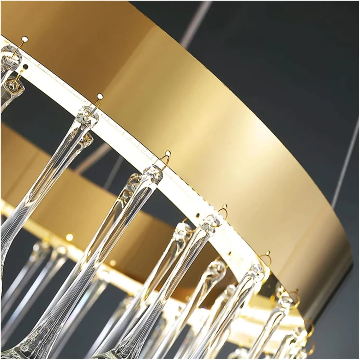 لوستر آویز ال ای دی مدرن گرد طلایی با کریستال مناسب اتاق نشیمن، دکوراسیون لوکس منزل، دکور مدرن، نور گرم - قطر 60 سانتی متر لوستر آویز ال ای دی مدرن گرد طلایی با کریستال مناسب اتاق نشیمن، دکوراسیون لوکس منزل، دکور مدرن، نور گرم - قطر 60 سانتی متر