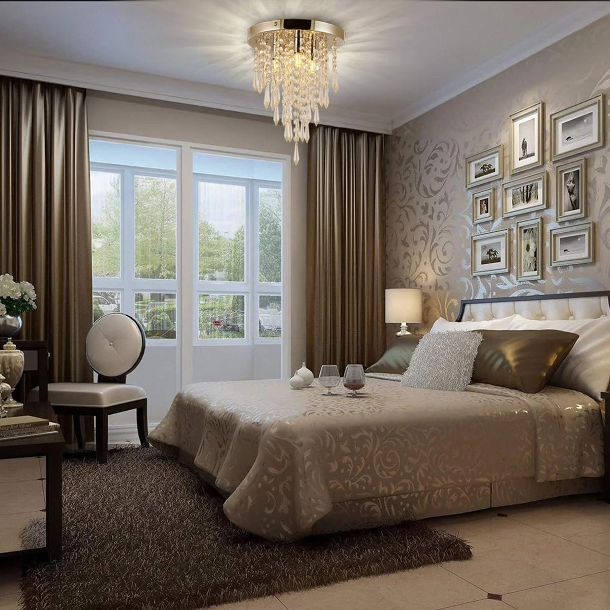 لوسترهای کریستالی Garwarm، چراغ های سقفی کریستالی کوچک، نقره ای کروم، چراغ سقفی مدرن با نصب سطحی، لوستر آویز 3 چراغ مناسب برای اتاق خواب، راهرو، راهرو (لامپ ها شامل نمی شوند)