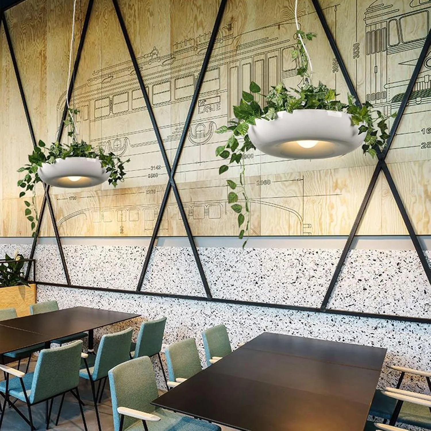 چراغ آویز باغی - لوستر سقفی مدرن سفید، چراغ سقفی مینیمالیستی تزئینی برای دکوراسیون منزل، آشپزخانه، دفتر کار، اتاق غذاخوری، رستوران، خانه روستایی