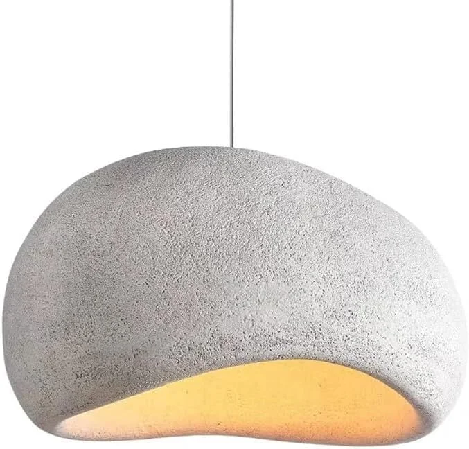 چراغ آویز مدرن رزینی FUTURE | مناسب اتاق خواب، نشیمن، غذاخوری، راهرو | سبک ژاپنی Wabi Sabi | بتن خلاقانه | آشپزخانه | جزیره | بار | چراغ آویز سقفی | مدل 1 عددی 40 سانتی متر