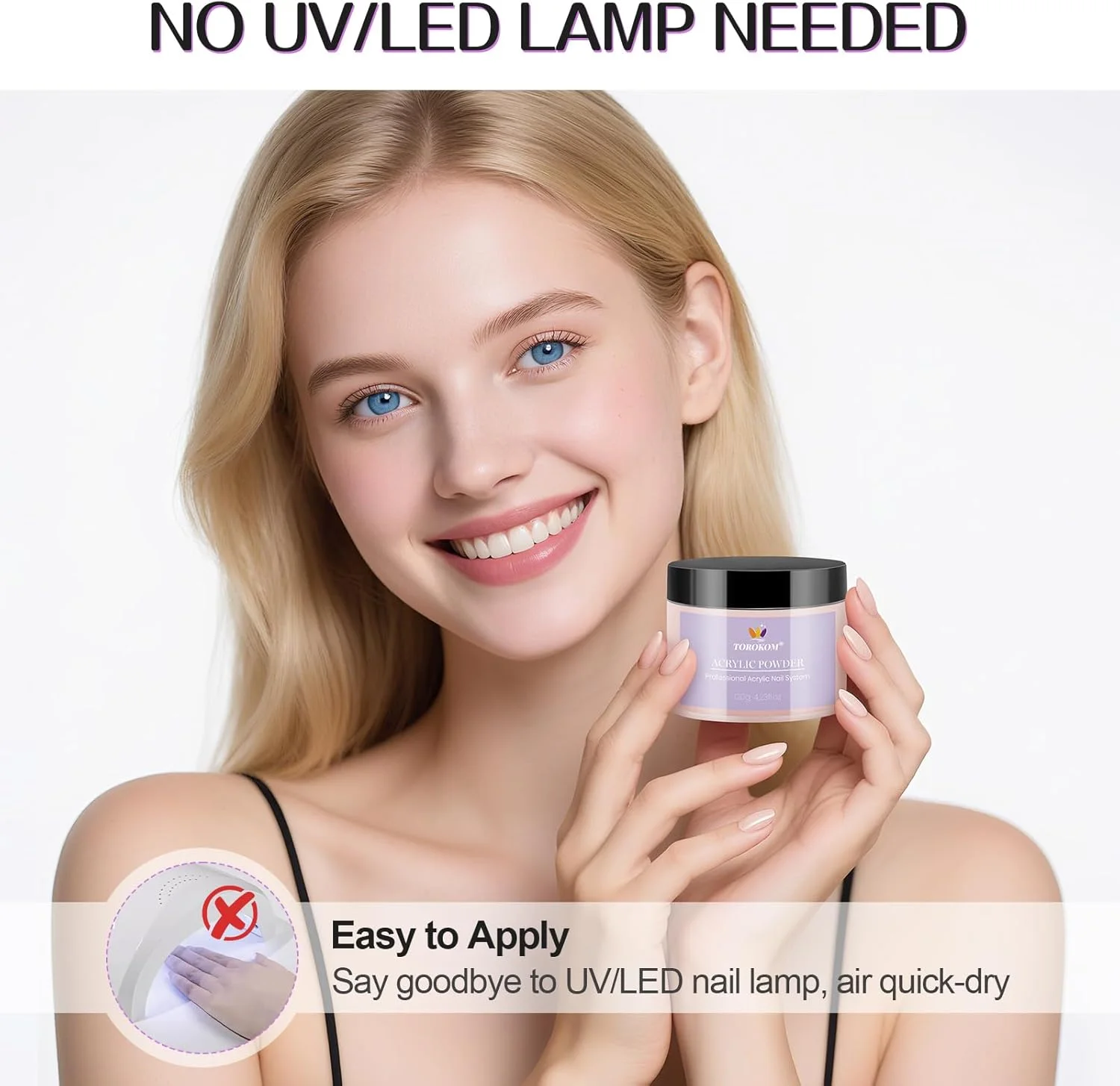 پودر اکریلیک 120 گرمی TOROKOM - پودر اکریلیک ناخن برای کاشت ناخن، اکستنشن ناخن، مانیکور فرانسوی و طراحی ناخن