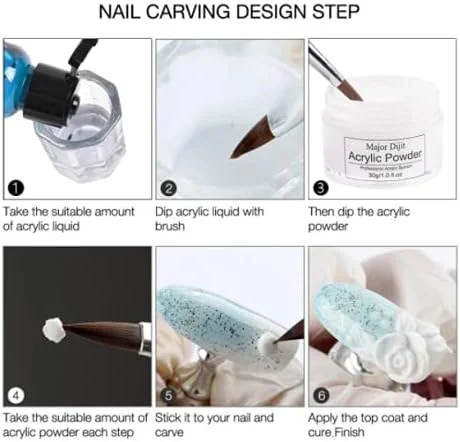 پودر اکریلیک سفید ۱۰ گرمی ویکسون اینترنشنال مدل MAJOR DIJIT برای کاشت ناخن، طراحی ناخن، مانیکور، ژل اکریلیک، لاک ژل هیبرید UV پلی ژل (سفید)