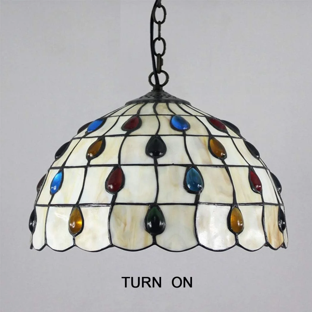 چراغ آویز به سبک تیفانی، لوستر شیشه ای رنگی خلاقانه اروپایی با تزئینات مهره ای، چراغ آویز اتاق خواب، اتاق نشیمن، اتاق غذاخوری، ایوان، راهرو، بالکن، چراغ های بار 12 اینچی چراغ آویز به سبک تیفانی، لوستر شیشه ای رنگی خلاقانه اروپایی با تزئینات مهره ای، چراغ آویز اتاق خواب، اتاق نشیمن، اتاق غذاخوری، ایوان، راهرو، بالکن، چراغ های بار 12 اینچی