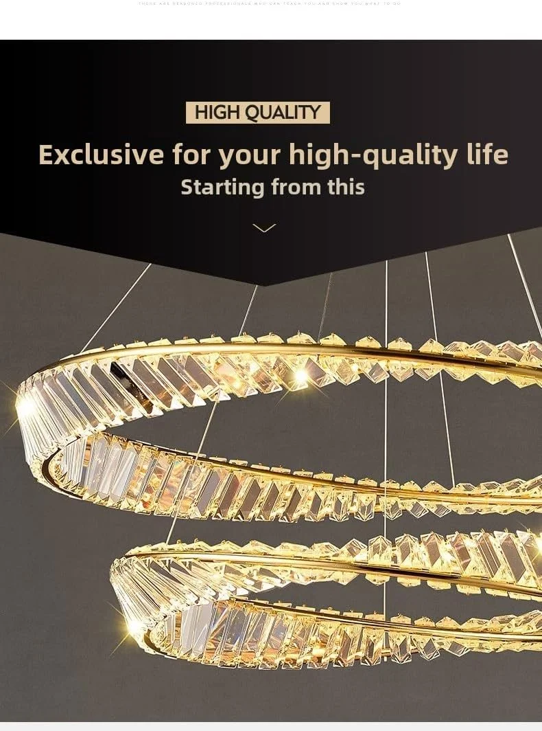 لوستر کریستالی به سبک ایتالیایی، شیک و چشم نواز، مناسب برای ویلا، اتاق خواب، اتاق نشیمن و غذاخوری، سفید - دو لایه 80 + 60 سانتی متر