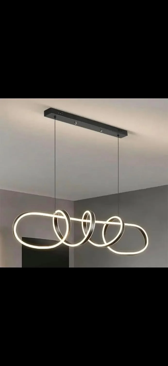 لوستر ال ای دی مدرن، ۱۱۰ در ۲۳ سانتی متر، کنترل از راه دور، ۳ گزینه رنگ، نور سفید گرم، نصب سقفی