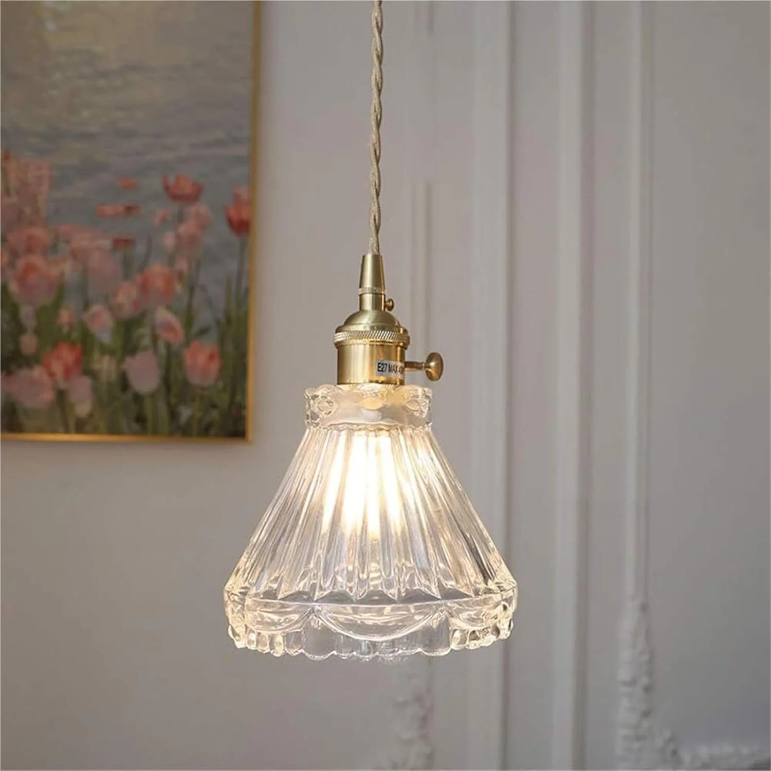 چراغ آویز شیشه ای با ارتفاع قابل تنظیم به سبک صنعتی وینتیج برای آشپزخانه و اتاق غذاخوری